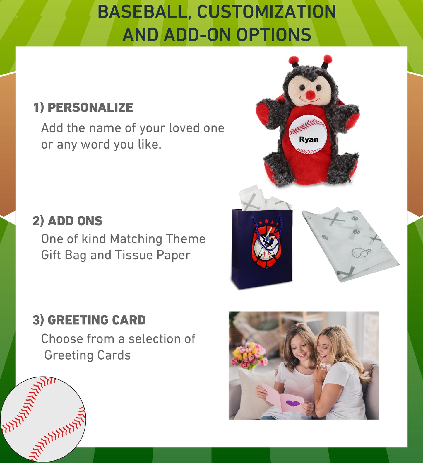 SUPER SOFT PLUSH HAND PUPPET - LADYBUG WITH BASEBALL PLUSH