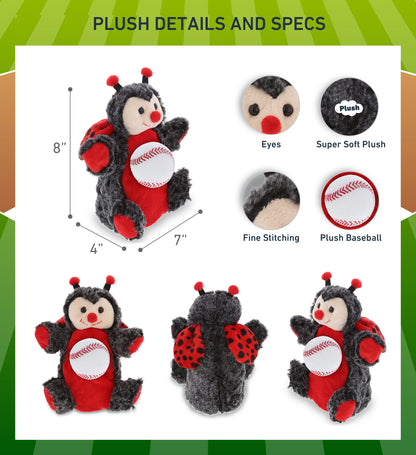 SUPER SOFT PLUSH HAND PUPPET - LADYBUG WITH BASEBALL PLUSH