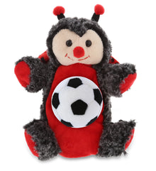 SUPER SOFT PLUSH HAND PUPPET - LADYBUG WITH SOCCER PLUSH