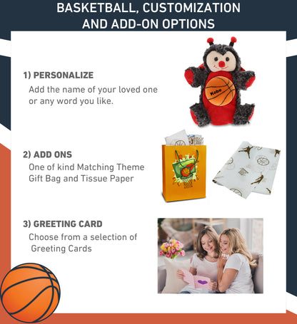 SUPER SOFT PLUSH HAND PUPPET - LADYBUG WITH BASKETBALL PLUSH