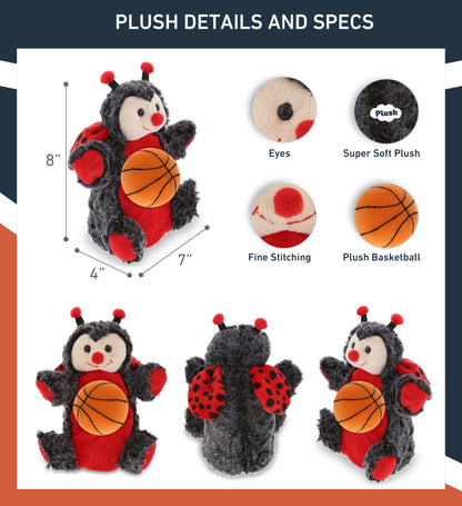 SUPER SOFT PLUSH HAND PUPPET - LADYBUG WITH BASKETBALL PLUSH
