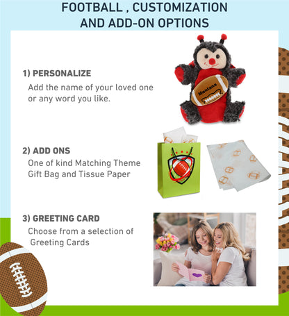 SUPER SOFT PLUSH HAND PUPPET - LADYBUG WITH FOOTBALL PLUSH