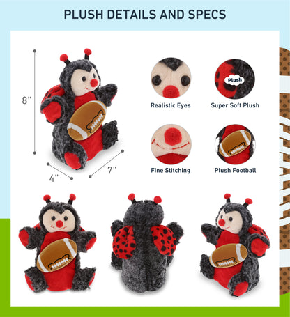 SUPER SOFT PLUSH HAND PUPPET - LADYBUG WITH FOOTBALL PLUSH