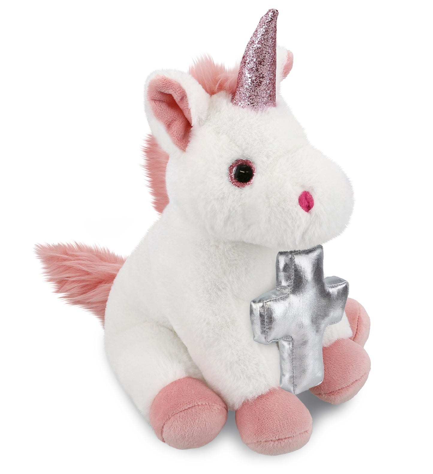 PLUSH CROSS - SUPER-SOFT PLUSH - WHITE UNICORN 9"