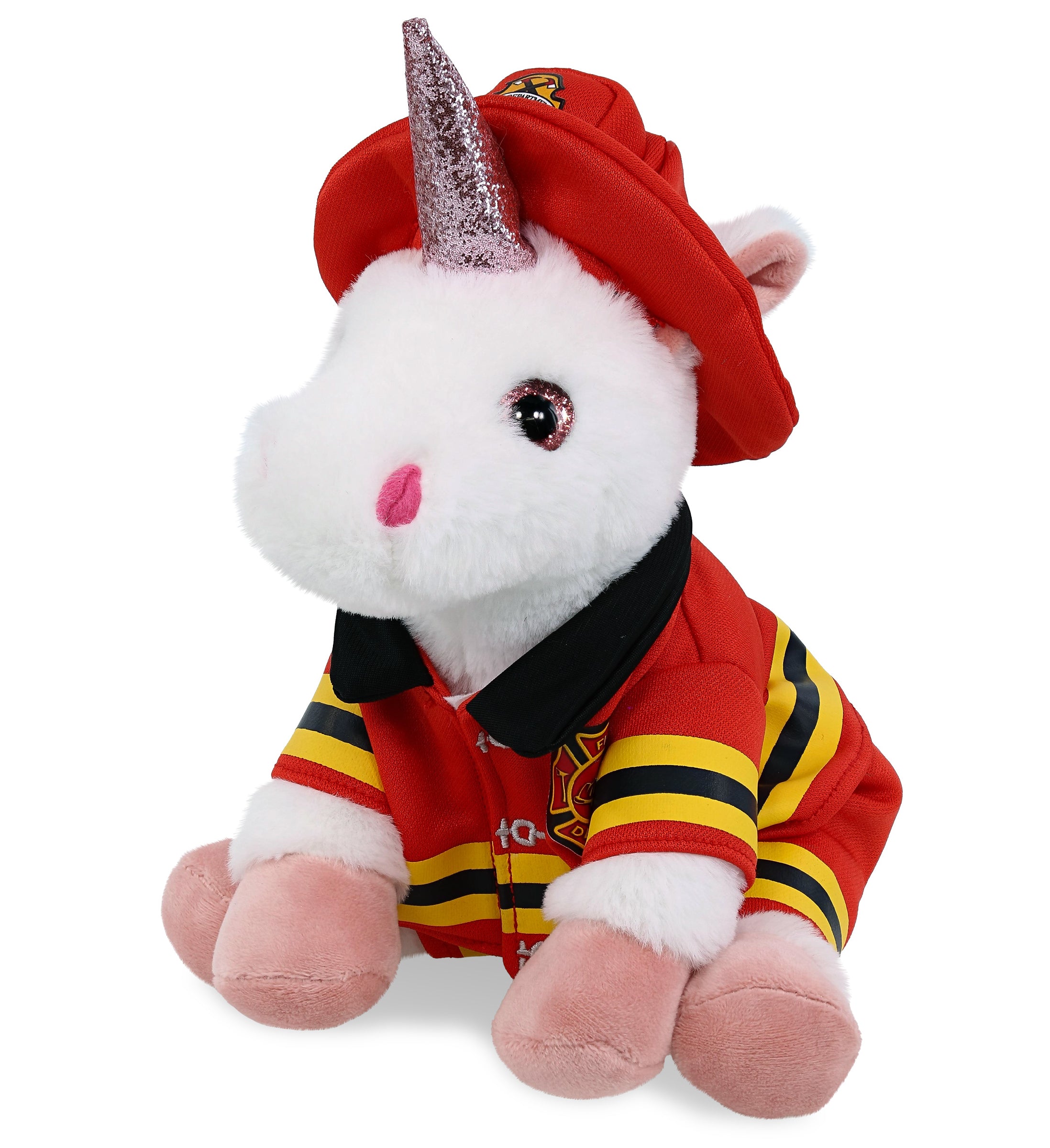PLUSH FIREMAN - SUPER-SOFT PLUSH - WHITE UNICORN 9"