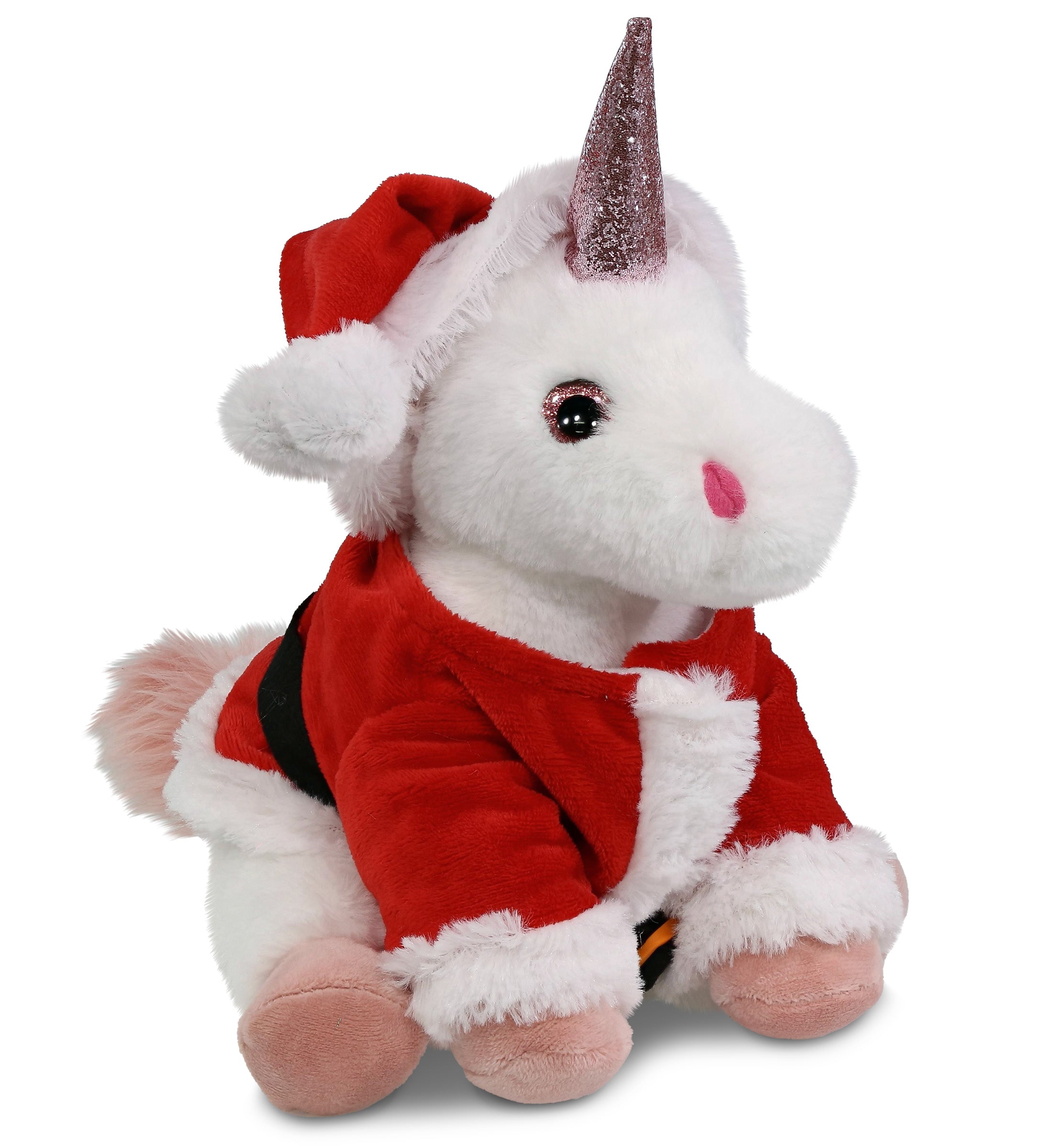 PLUSH SANTA - SUPER-SOFT PLUSH - WHITE UNICORN 9"