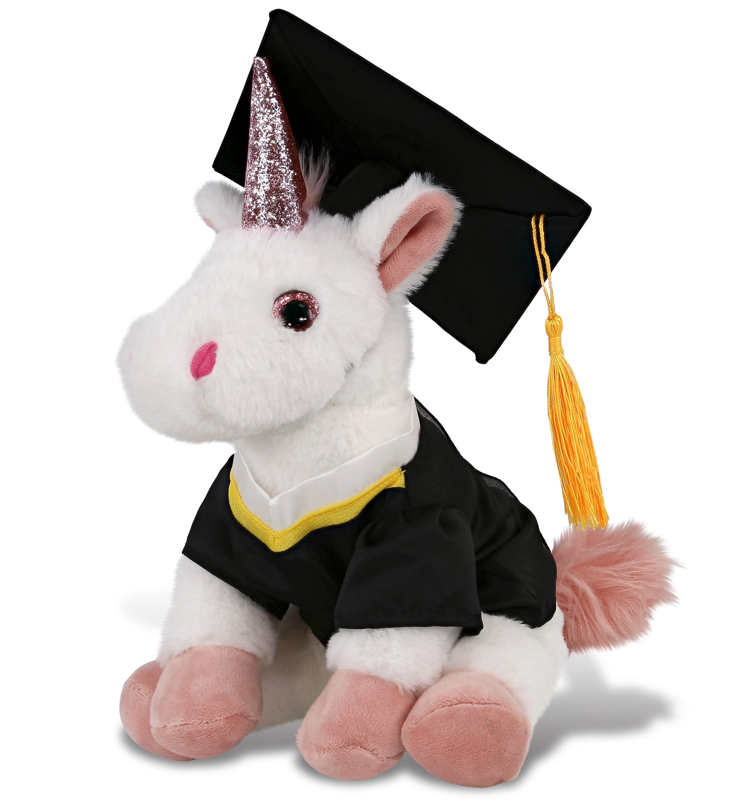 PLUSH GRADUATION - SUPER-SOFT PLUSH - WHITE UNICORN 9"