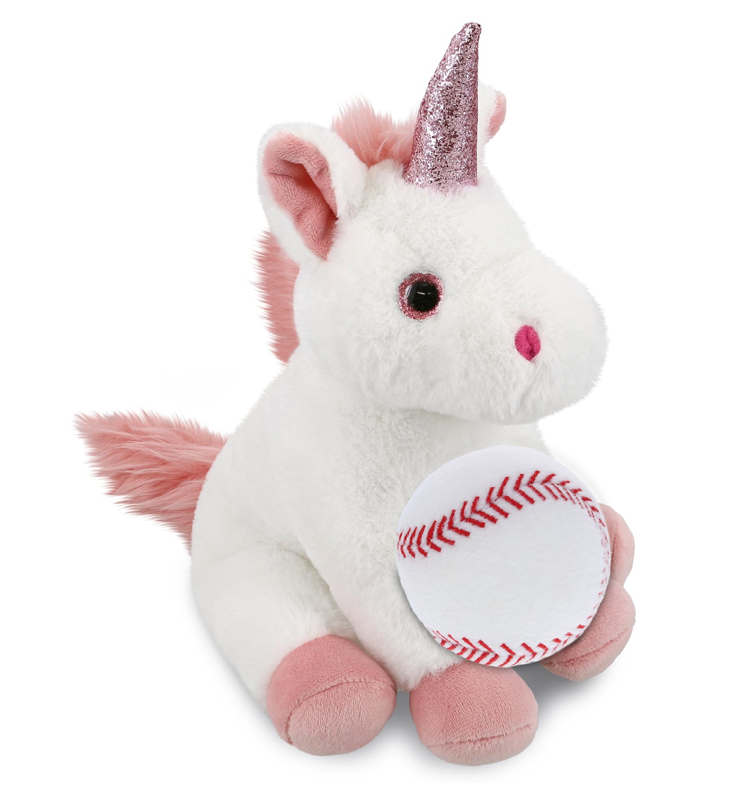 PLUSH BASEBALL - SUPER-SOFT PLUSH - WHITE UNICORN 9"