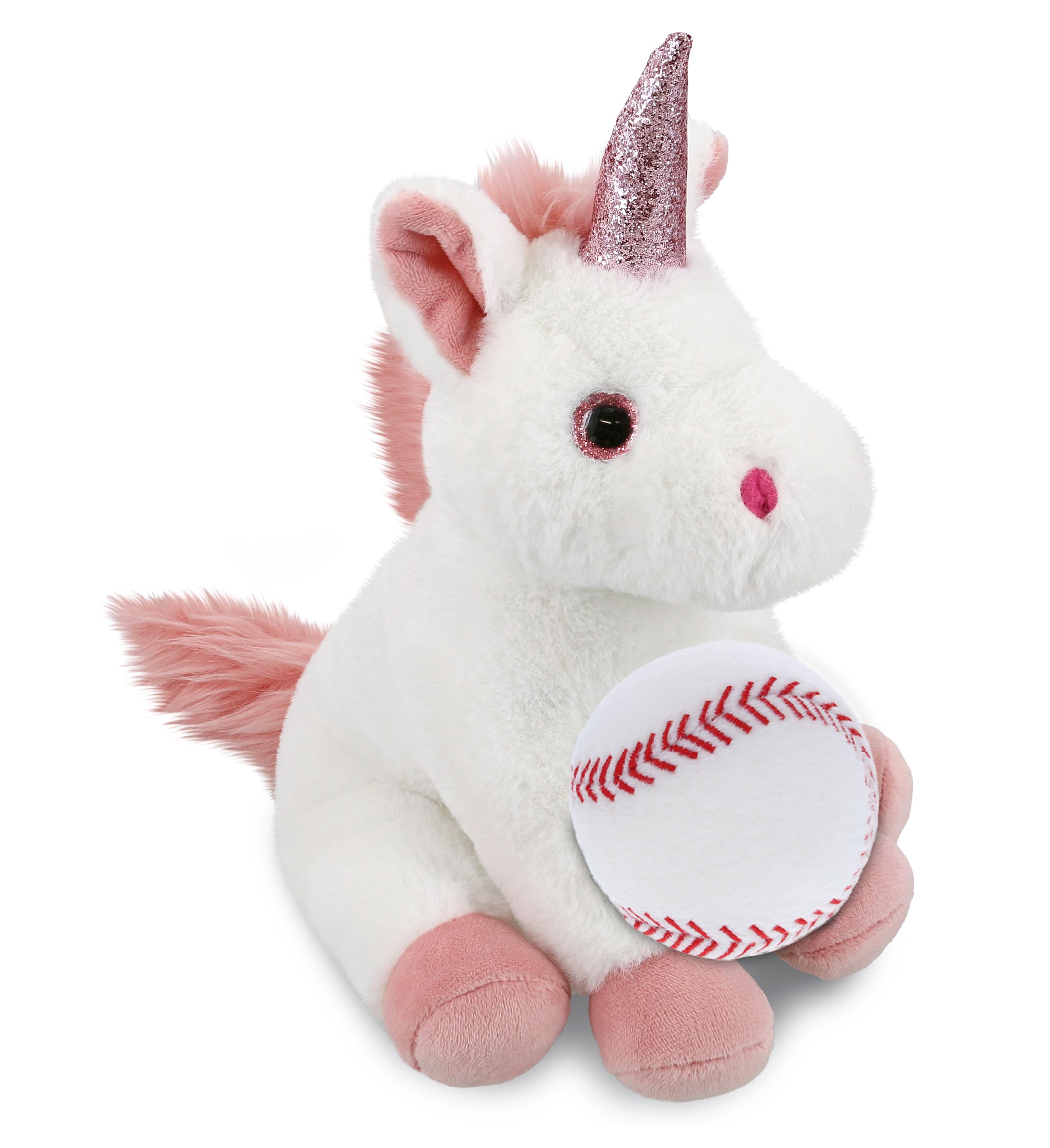 PLUSH BASEBALL - SUPER-SOFT PLUSH - WHITE UNICORN 9"