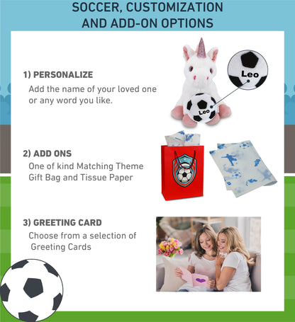 SUPER-SOFT PLUSH - WHITE UNICORN 9" WITH SOCCER PLUSH