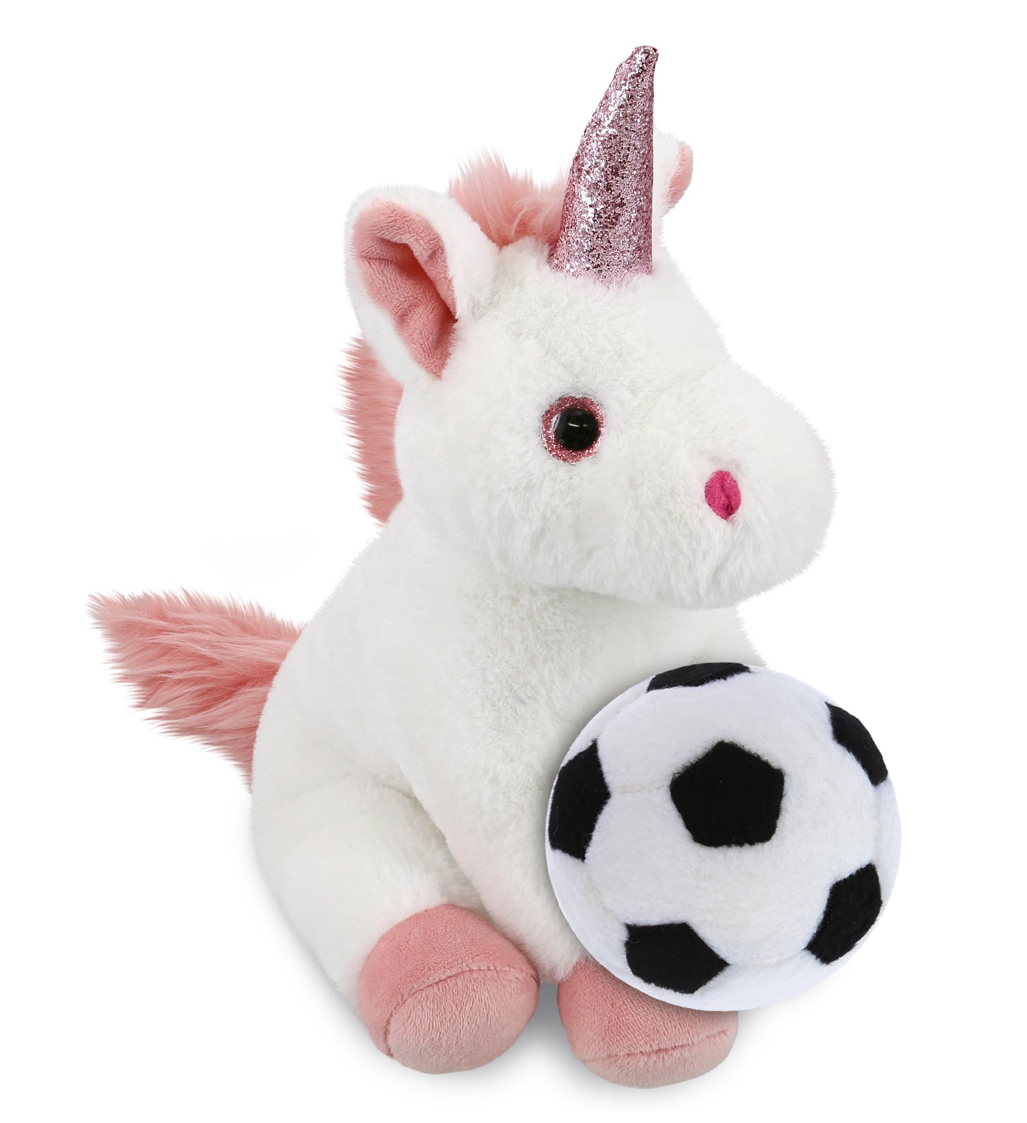 SUPER-SOFT PLUSH - WHITE UNICORN 9" WITH SOCCER PLUSH