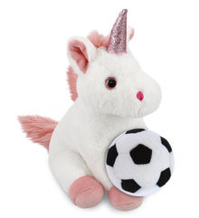 SUPER-SOFT PLUSH - WHITE UNICORN 9" WITH SOCCER PLUSH