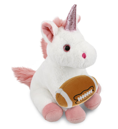SUPER-SOFT PLUSH - WHITE UNICORN 9" WITH FOOTBALL PLUSH