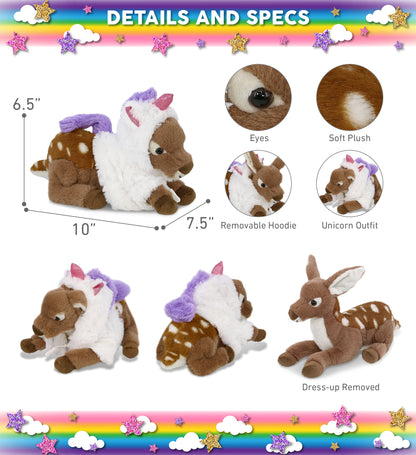 SUPER-SOFT PLUSH - FAWN DEER 10" with Unicorn Dress Up
