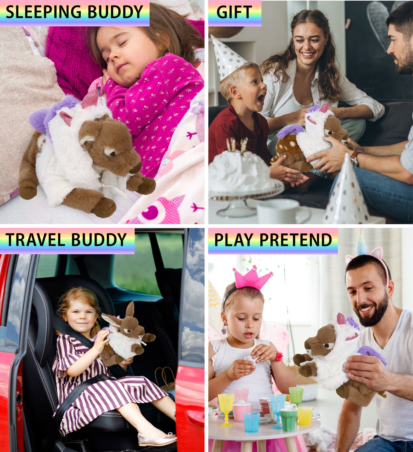 SUPER-SOFT PLUSH - FAWN DEER 10" with Unicorn Dress Up