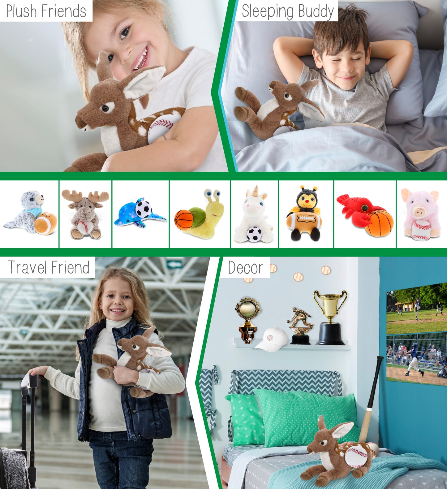 SUPER-SOFT PLUSH - FAWN DEER 10" with Baseball Plush