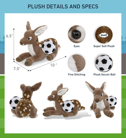 SUPER-SOFT PLUSH - FAWN DEER 10" with Soccer Plush