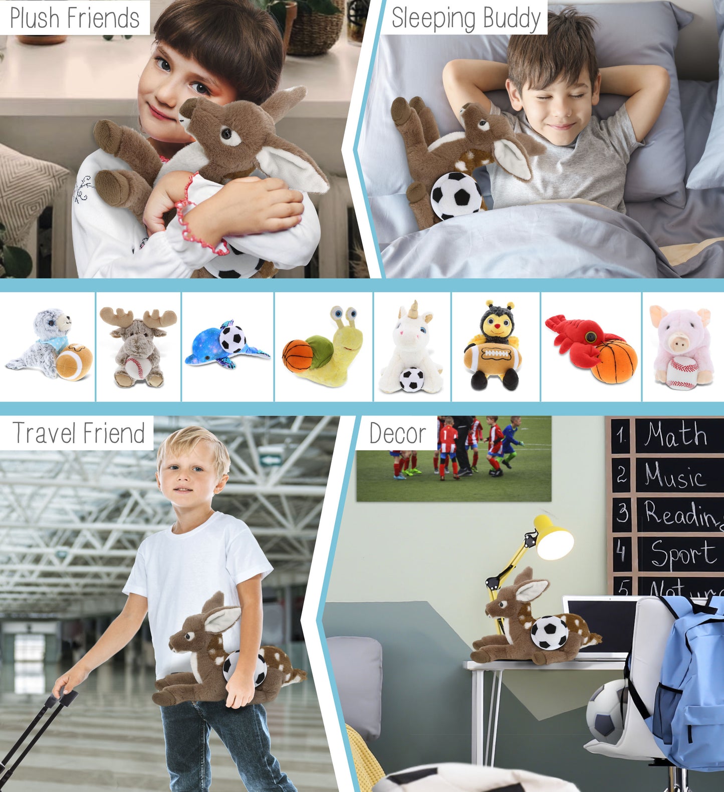 SUPER-SOFT PLUSH - FAWN DEER 10" with Soccer Plush