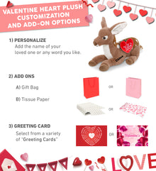 PLUSH I LOVE YOU RED HEART - SUPER-SOFT PLUSH - FAWN DEER 10"