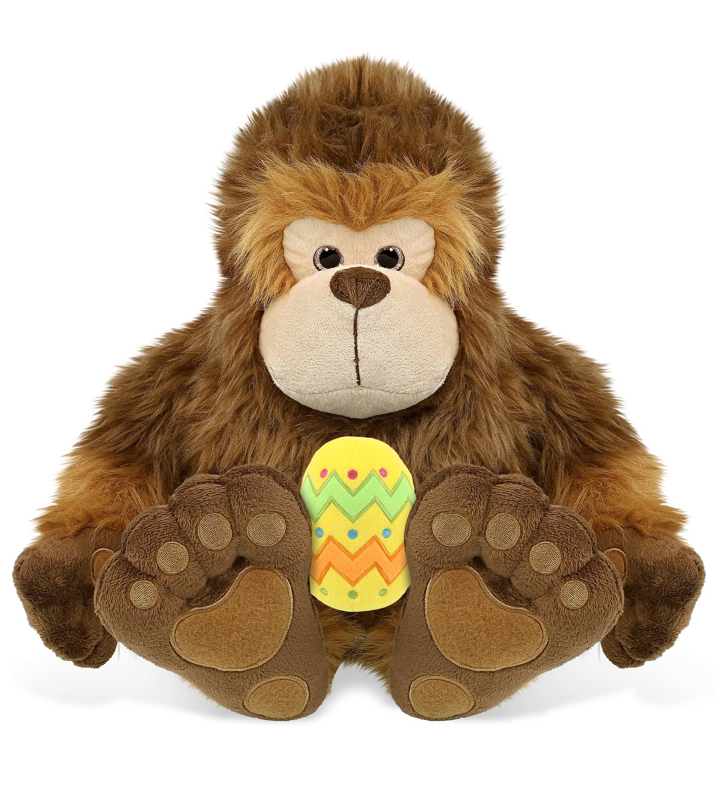 DolliBu Super Soft Cute Big Foot with Yellow Easter Egg Plush Toy - 12 Inches