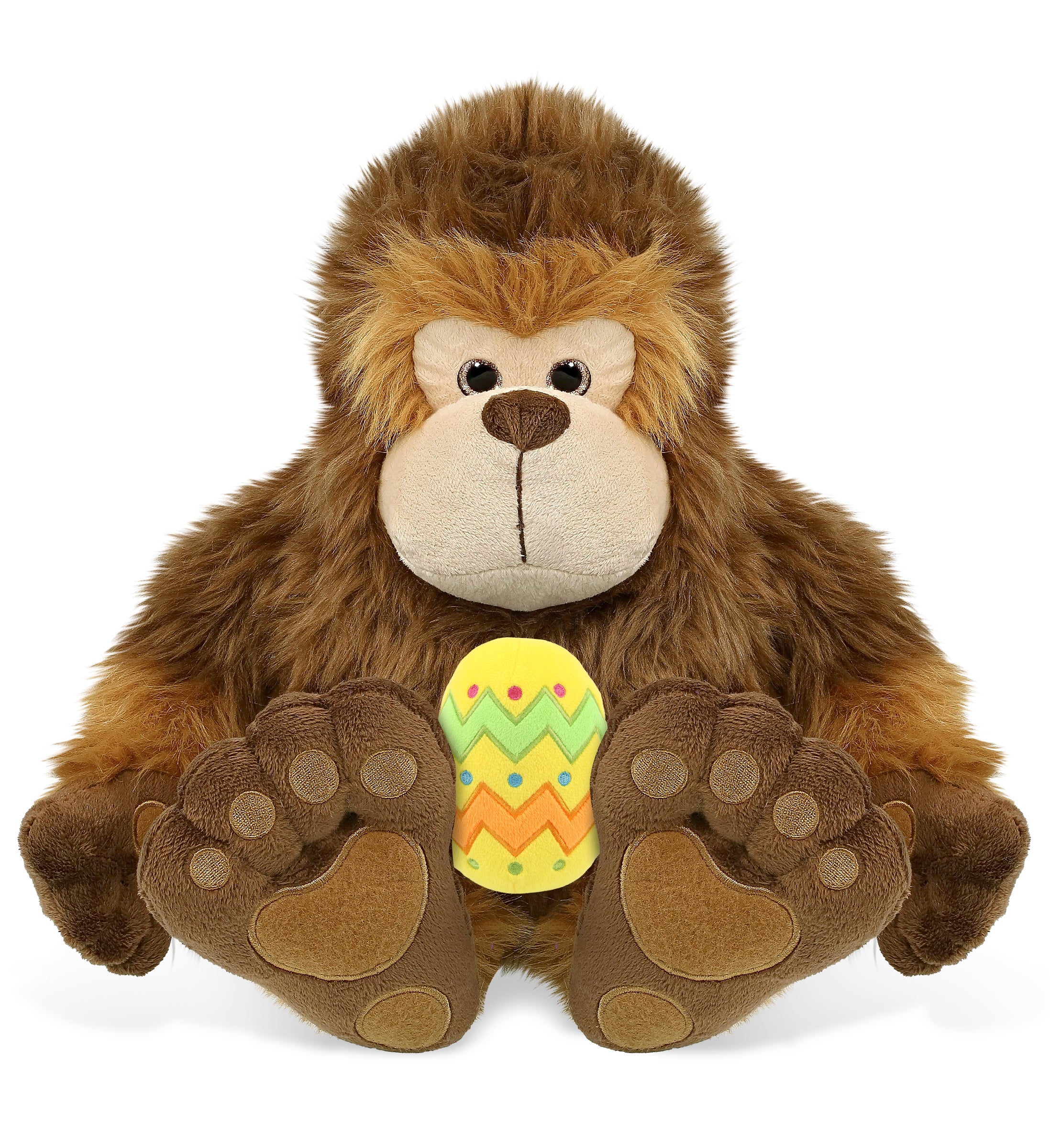 DolliBu Super Soft Cute Big Foot with Yellow Easter Egg Plush Toy - 12 Inches