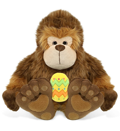 DolliBu Super Soft Cute Big Foot with Yellow Easter Egg Plush Toy - 12 Inches