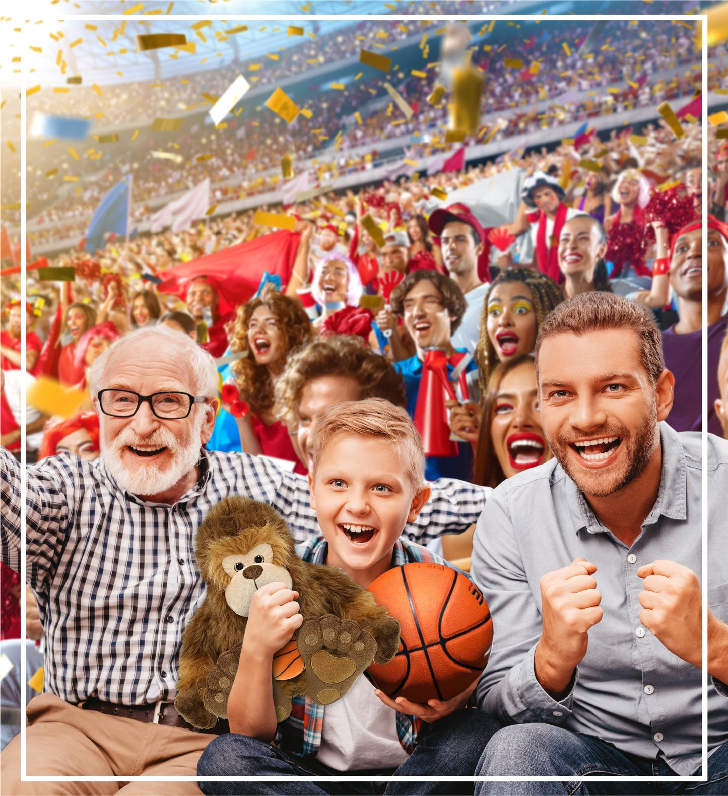 SUPER-SOFT PLUSH - BIG FOOT 12" WITH BASKETBALL PLUSH