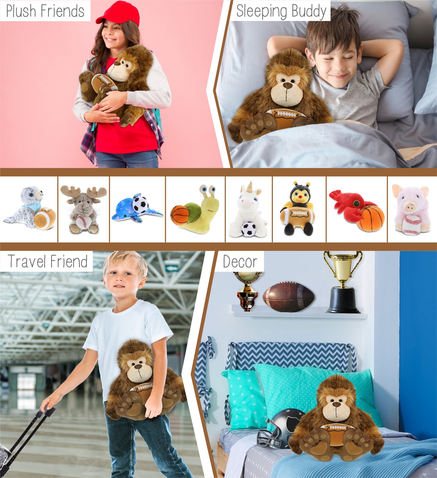 SUPER-SOFT PLUSH - BIG FOOT 12" WITH FOOTBALL PLUSH