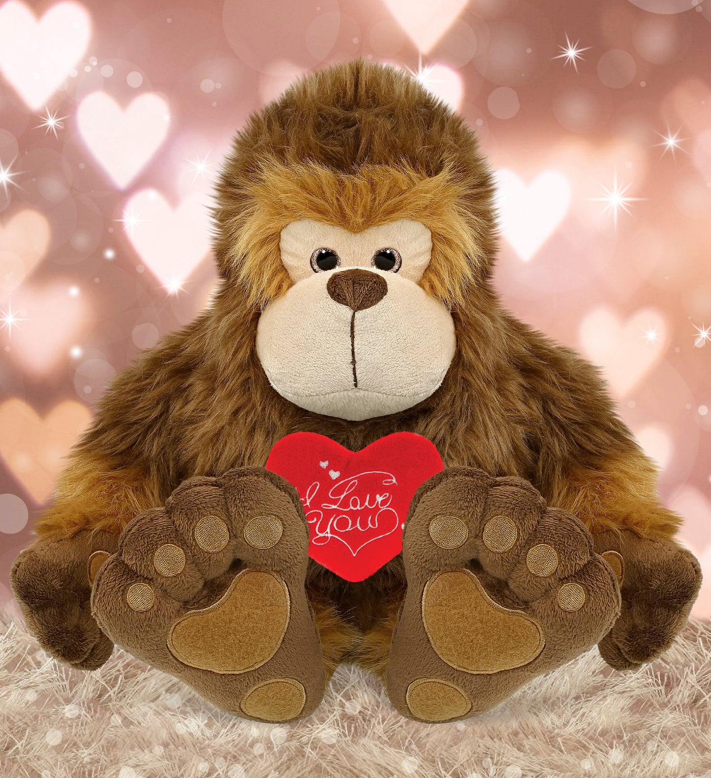PLUSH I LOVE YOU RED HEART - SUPER-SOFT PLUSH - BIG FOOT 12"