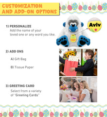 DolliBu Super Soft Cute Yeti with Yellow Easter Egg Plush Toy - 12 Inches