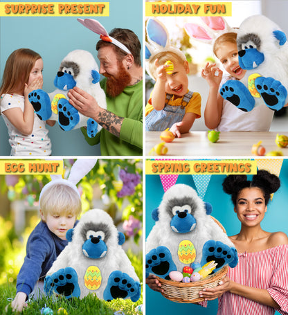 DolliBu Super Soft Cute Yeti with Yellow Easter Egg Plush Toy - 12 Inches