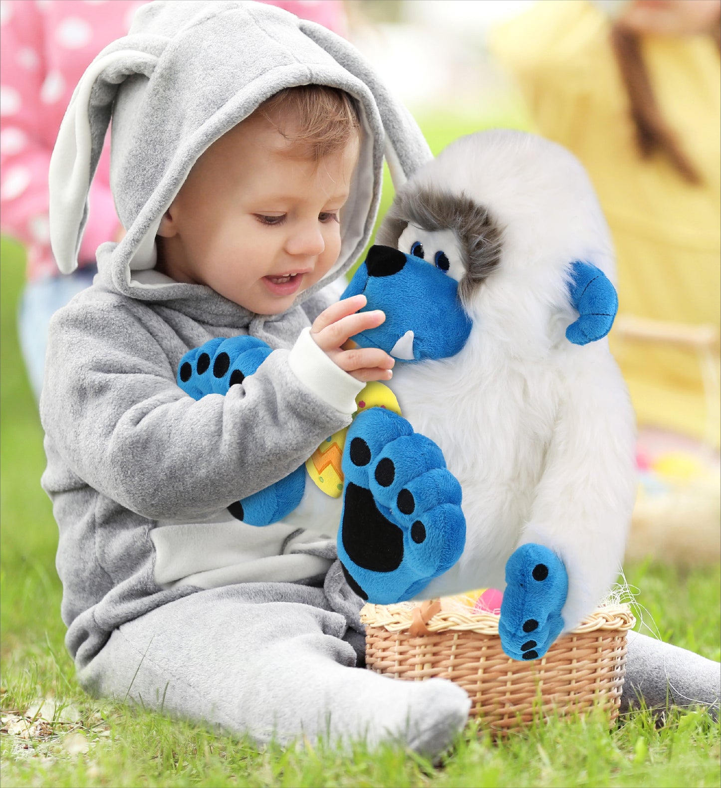DolliBu Super Soft Cute Yeti with Yellow Easter Egg Plush Toy - 12 Inches