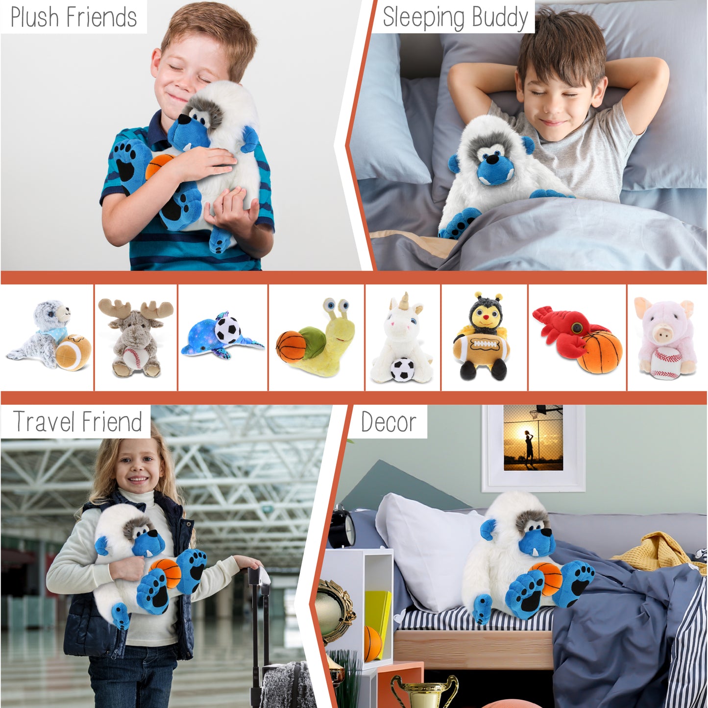 SUPER-SOFT PLUSH - YETI 12" WITH BASKETBALL PLUSH