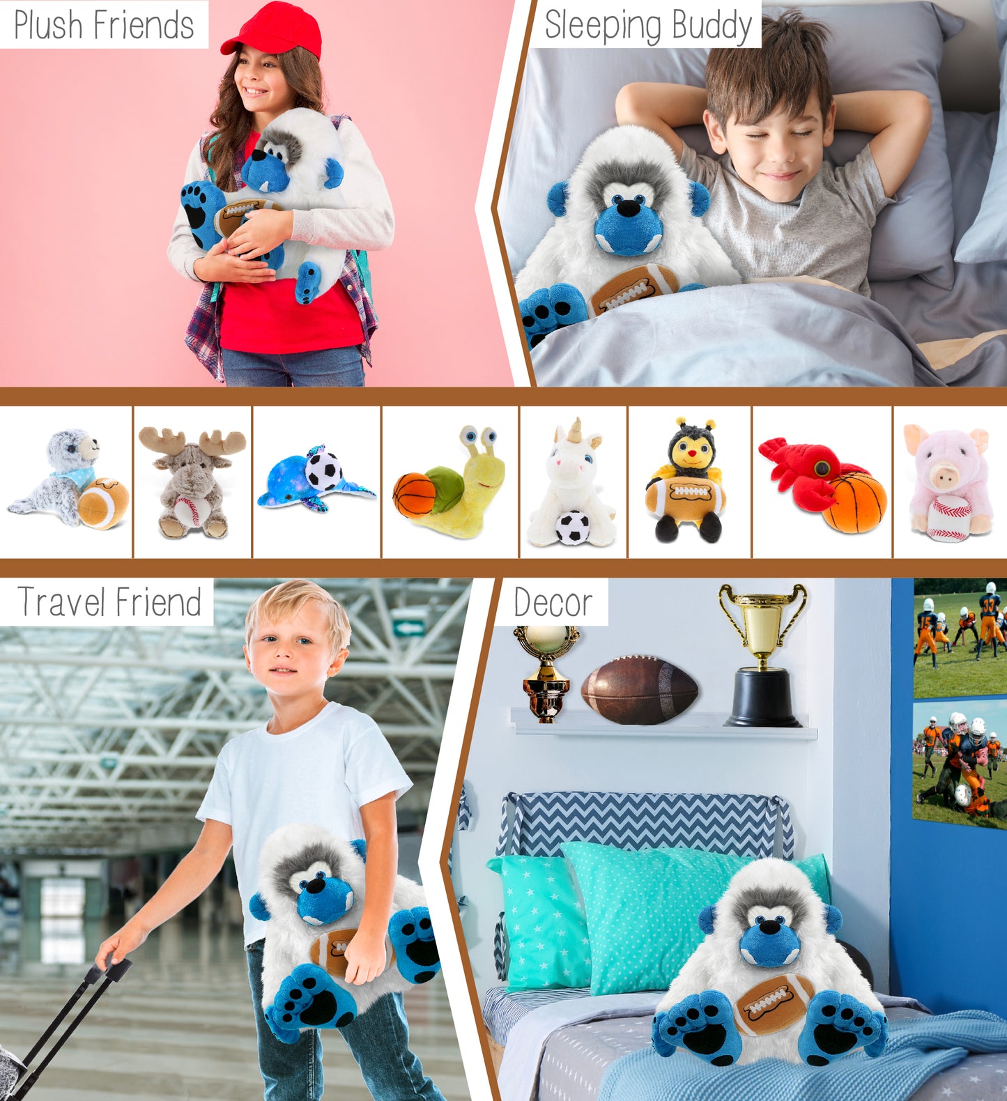 SUPER-SOFT PLUSH - YETI 12" WITH FOOTBALL PLUSH