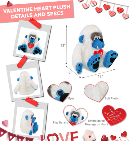 PLUSH I LOVE YOU RED HEART - SUPER-SOFT PLUSH - YETI 12"