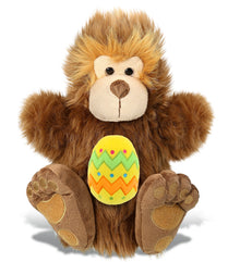 DolliBu Super Soft Big Foot Hand Puppet with Yellow Easter Egg Plush - 10 Inch