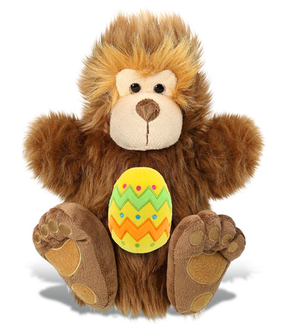 DolliBu Super Soft Big Foot Hand Puppet with Yellow Easter Egg Plush - 10 Inch