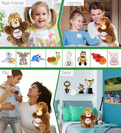SUPER-SOFT PLUSH HAND PUPPET - BIG FOOT WITH BASEBALL PLUSH