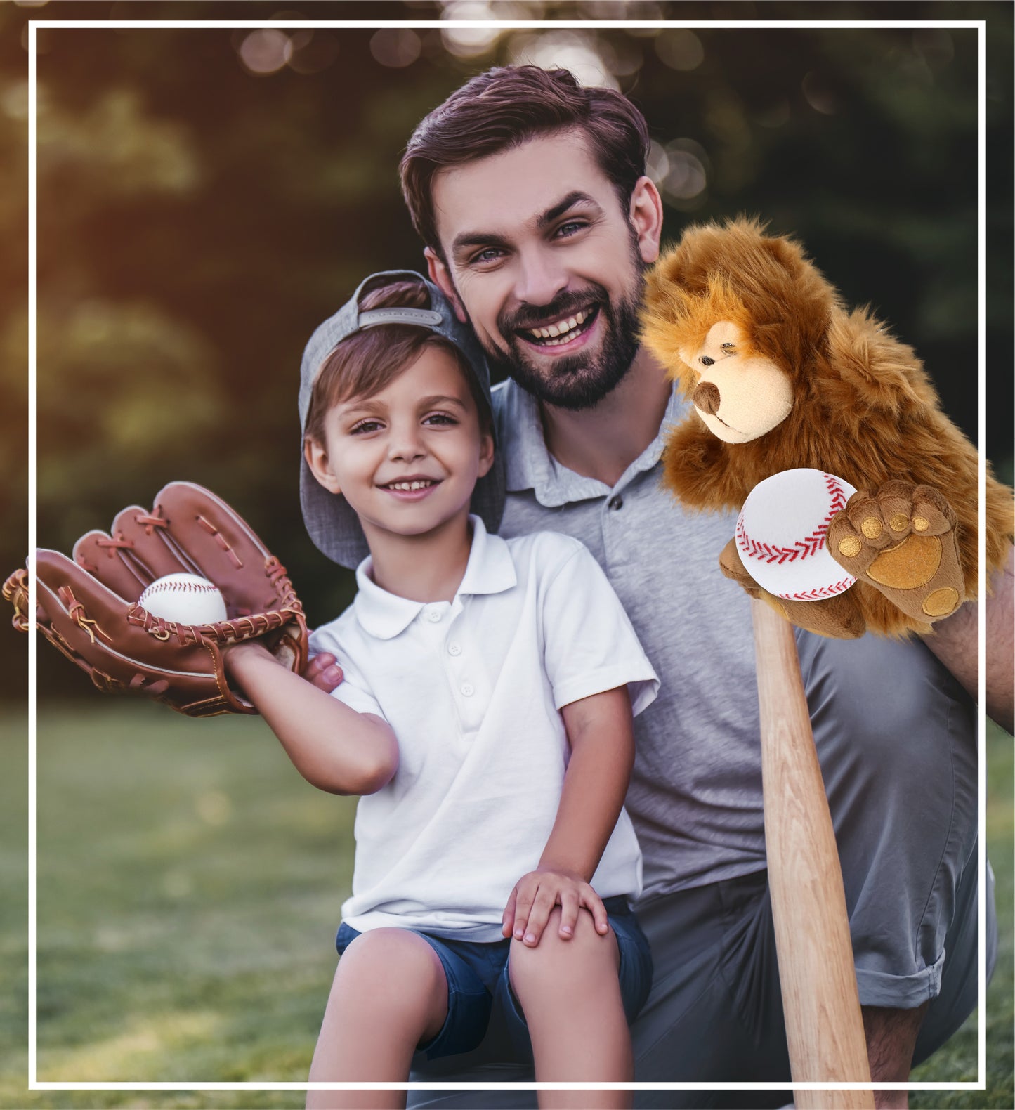 SUPER-SOFT PLUSH HAND PUPPET - BIG FOOT WITH BASEBALL PLUSH