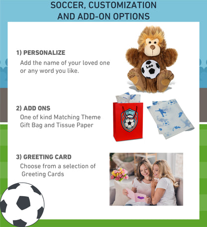 SUPER-SOFT PLUSH HAND PUPPET - BIG FOOT WITH SOCCER PLUSH
