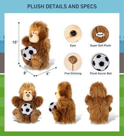 SUPER-SOFT PLUSH HAND PUPPET - BIG FOOT WITH SOCCER PLUSH