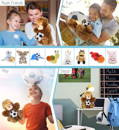 SUPER-SOFT PLUSH HAND PUPPET - BIG FOOT WITH SOCCER PLUSH