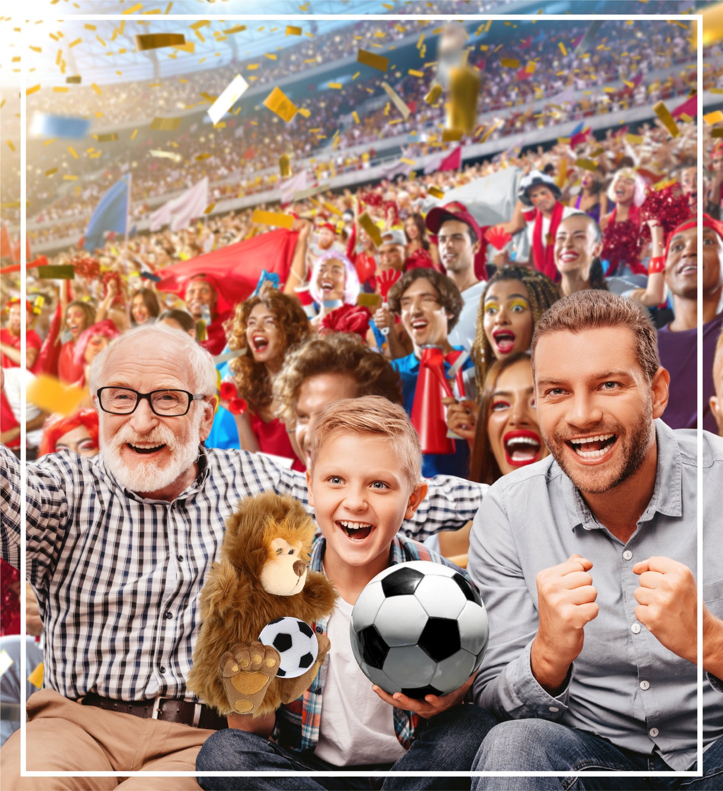 SUPER-SOFT PLUSH HAND PUPPET - BIG FOOT WITH SOCCER PLUSH