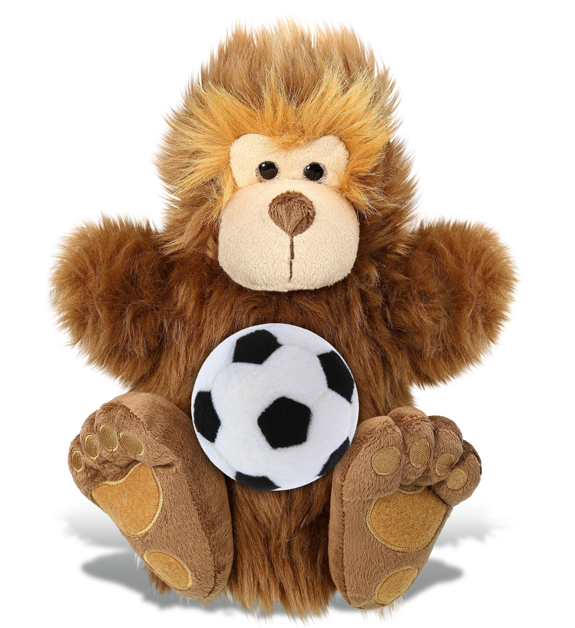 SUPER-SOFT PLUSH HAND PUPPET - BIG FOOT WITH SOCCER PLUSH