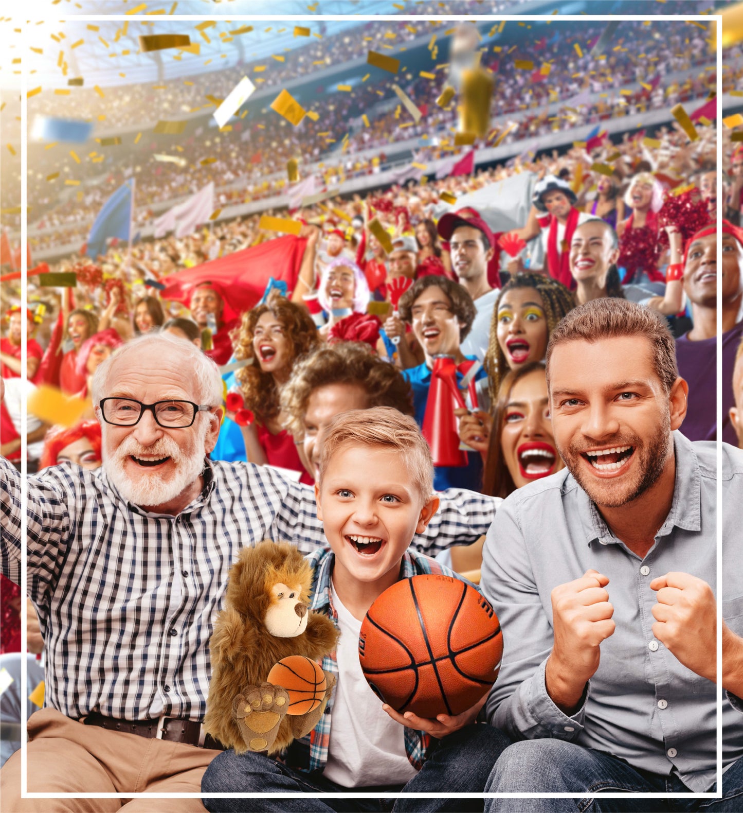 SUPER-SOFT PLUSH HAND PUPPET - BIG FOOT WITH BASKETBALL PLUSH