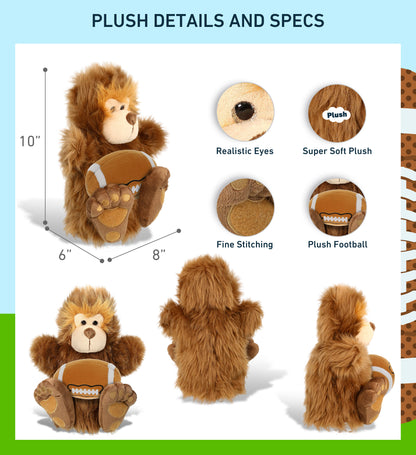 SUPER-SOFT PLUSH HAND PUPPET - BIG FOOT WITH FOOTBALL PLUSH