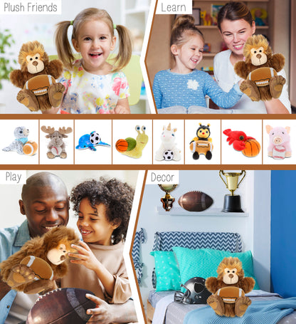 SUPER-SOFT PLUSH HAND PUPPET - BIG FOOT WITH FOOTBALL PLUSH