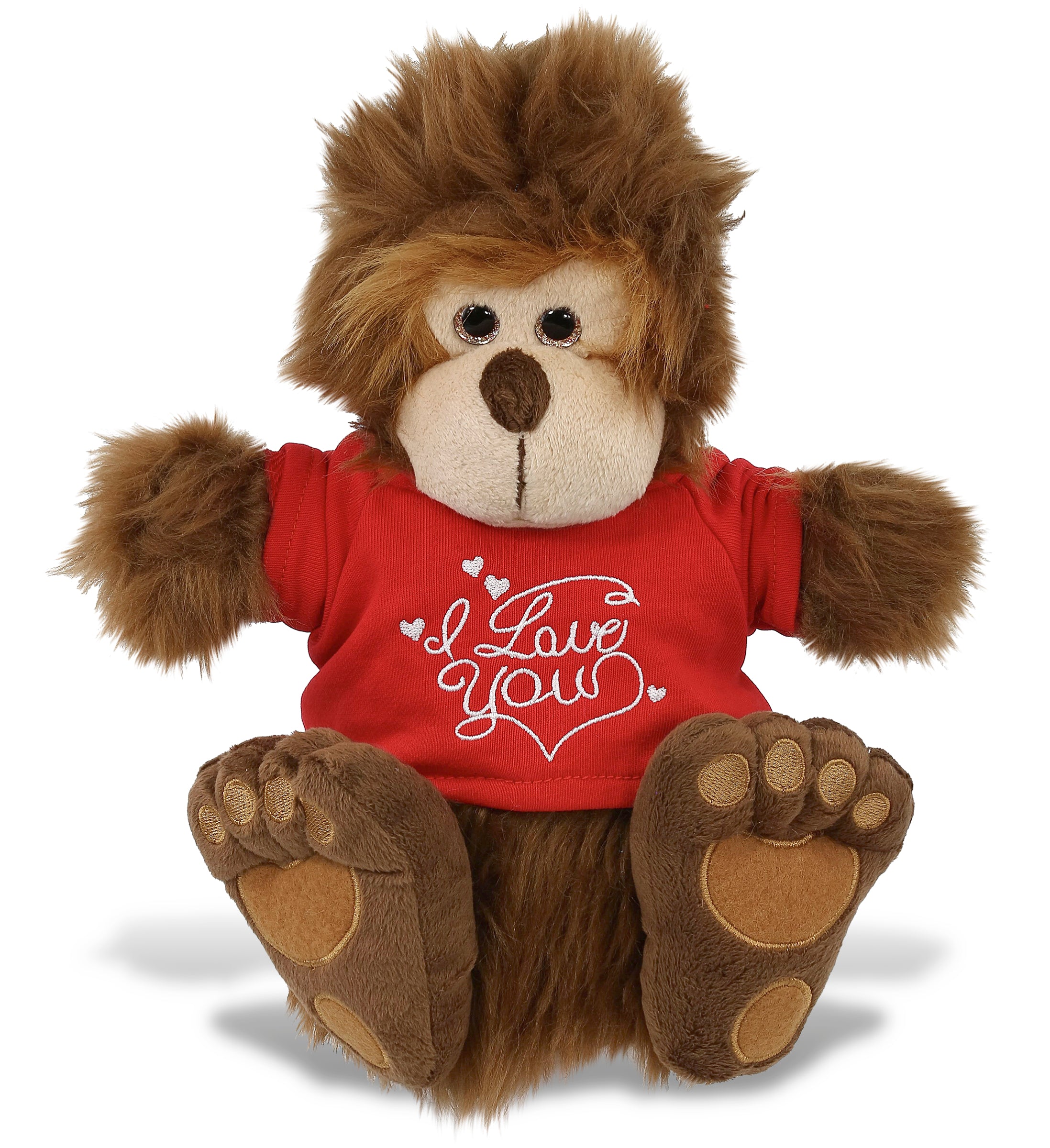 PLUSH I LOVE YOU RED SHIRT- SUPER-SOFT PLUSH HAND PUPPET - BIG FOOT