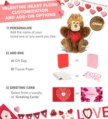 PLUSH I LOVE YOU RED HEART - SUPER-SOFT PLUSH HAND PUPPET - BIG FOOT