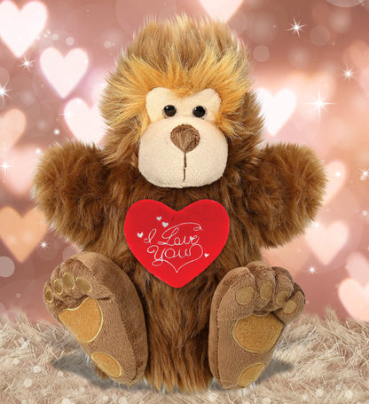 PLUSH I LOVE YOU RED HEART - SUPER-SOFT PLUSH HAND PUPPET - BIG FOOT